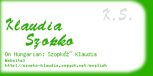 klaudia szopko business card